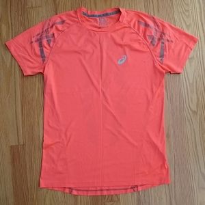 Asics Men's Short Sleeve Tee - Orange and Gray